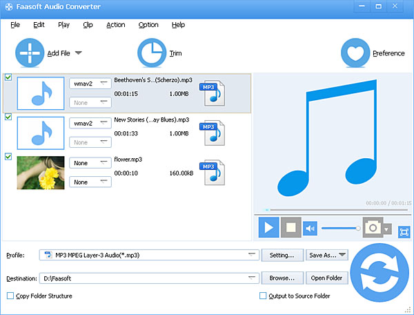 Faasoft Audio Converter 5.0.5.5281 screenshot